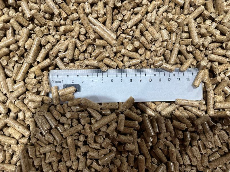 Pellets measured against a ruler